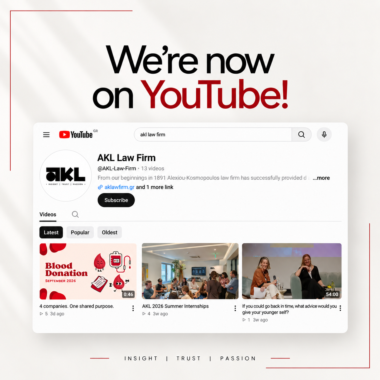 screenshot with videos from youtube channel