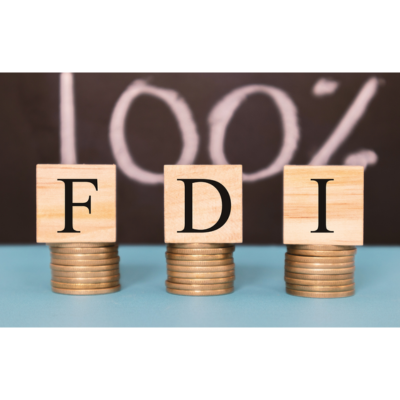 letters FDI for foreing direct investments