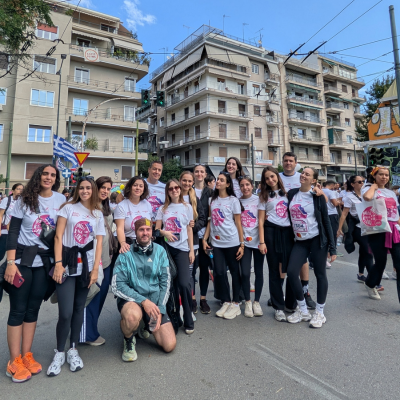 team participates in the race, group photo